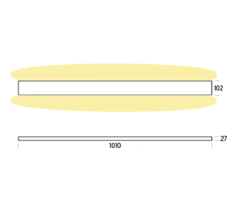 Applique*ONOK Applique murale, Duo, , LED, 2700K, 3000 lm, L101cm, H10,2cm - noir satiné