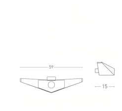 Applique murale, eagle, noir mat, LED, dim, 3000K, 1560 lm, L59cm, H10cm - Lumen Center Italia