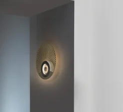 Applique*CVL Applique murale, Earth Radian, laiton satiné, graphite noir, LED, Ø35cm, Hcm - laiton et noir