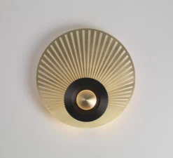 Applique*CVL Applique murale, Earth Radian, laiton satiné, graphite noir, LED, Ø35cm, Hcm - laiton et noir