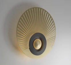 Applique*CVL Applique murale, Earth Radian, laiton satiné, graphite noir, LED, Ø35cm, Hcm - laiton et noir