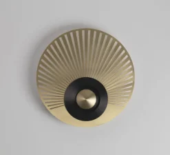 Applique*CVL Applique murale, Earth Radian, laiton satiné, graphite noir, LED, Ø35cm, Hcm - laiton et noir