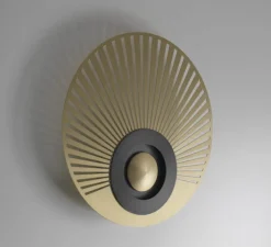 Applique*CVL Applique murale, Earth Radian, laiton satiné, graphite noir, LED, Ø35cm, Hcm - laiton et noir