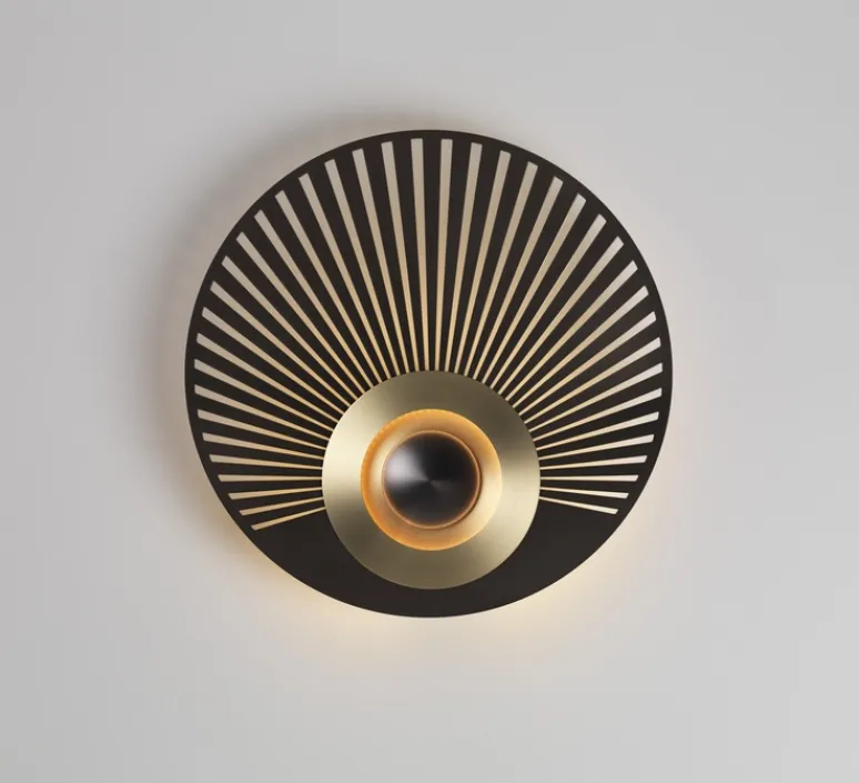 Applique*CVL Applique murale, Earth Radian, , LED, 2700K, 1080 lm, L35cm, H35cm - graphite satiné, laiton satiné