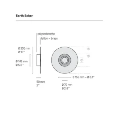 Applique*CVL Applique murale, Earth Sober 330, cuivre satiné, satiné, LED, Ø33cm, Hcm - laiton