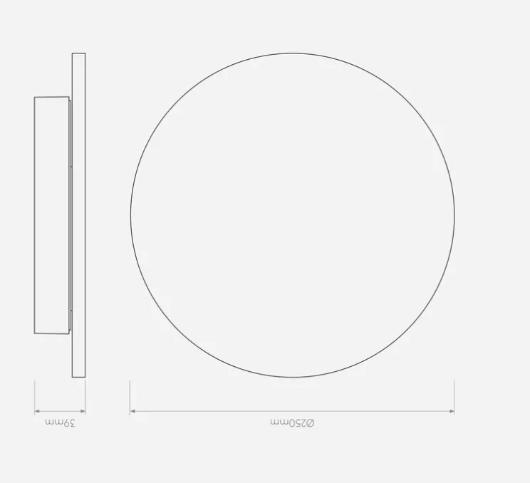 Applique murale, Eclipse Round 250 Led, plâtre, LED, 2700k, 386 lm, L25cm, H25cm - Astro