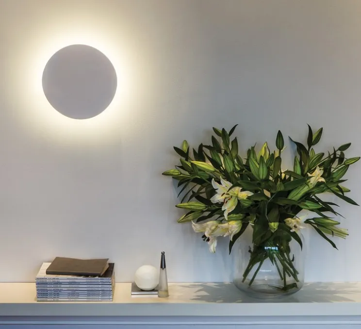 Applique murale, Eclipse Round 250 Led, plâtre, LED, 3000k, 446 lm, L25cm, H25cm - Astro