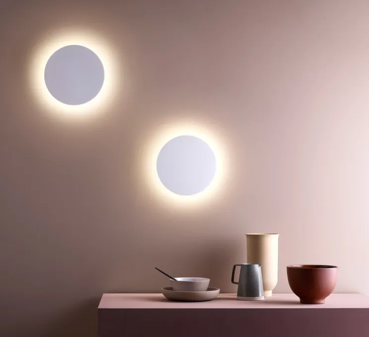 Applique murale, Eclipse Round 250 Led, plâtre, LED, 3000k, 446 lm, L25cm, H25cm - Astro