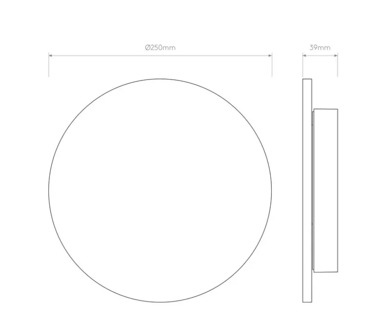 Applique murale, Eclipse Round 250 Led, plâtre, LED, 3000k, 446 lm, L25cm, H25cm - Astro