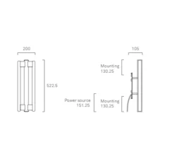 Applique*Frama Applique murale, Eiffel, , dimmable, LED, L20cm, H50cm - noir et blanc