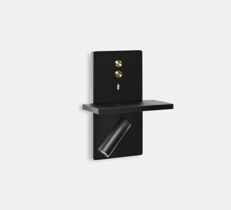 Applique*LEDS C4 Applique murale, E-lamp, , LED, 2700k, 451 lm, L19cm, P25,1cm - noir, or