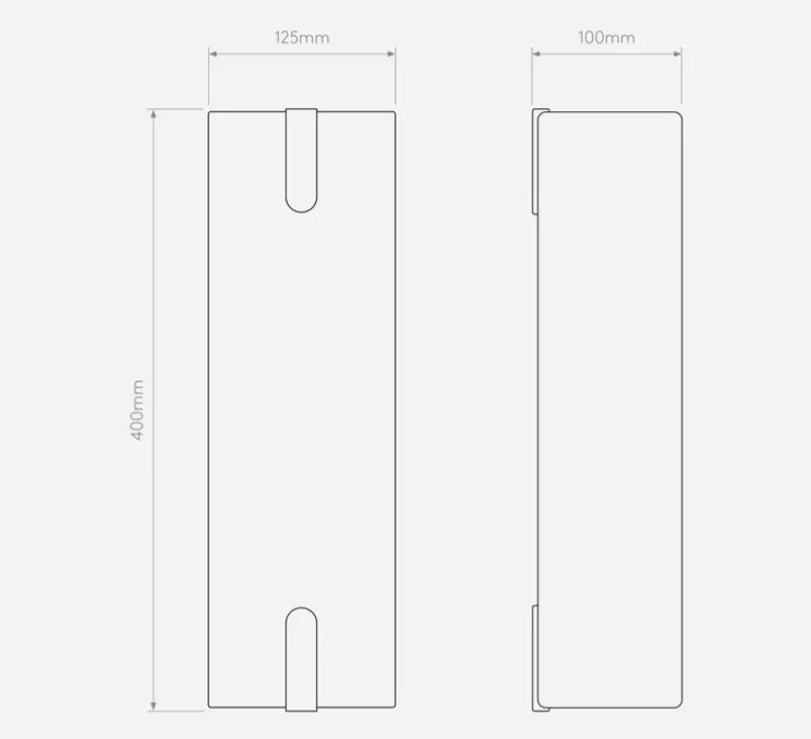 Applique murale, Elba 400, tissu blanc, L12,5cm, H40cm - Astro
