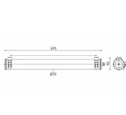 Applique*Sammode Applique murale, Elgar 70, , IP68, LED, dim, 2700K, 550 lm, Ø7cm, H69,5cm - argent