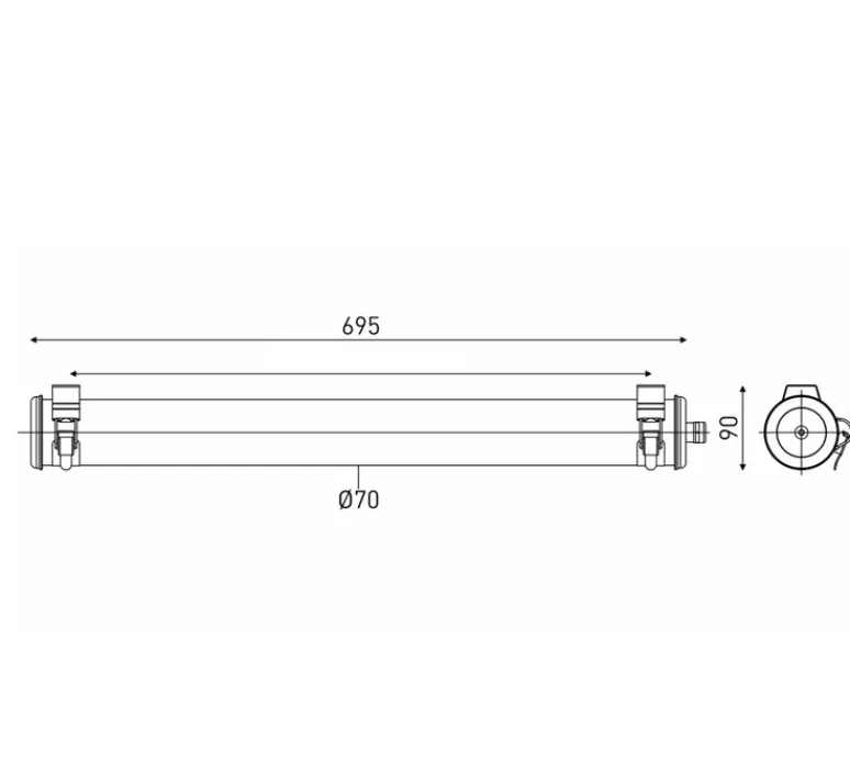 Applique*Sammode Applique murale, Elgar 70, , IP68, LED, dim, 2700K, 550 lm, Ø7cm, H69,5cm - argent