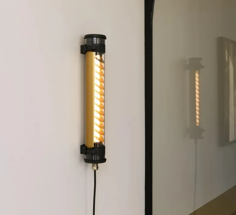 Applique*Sammode Applique murale, Elgar Push, , IP67, LED, dim, 2700K, 275 lm, L70cm, H7cm - coal et or