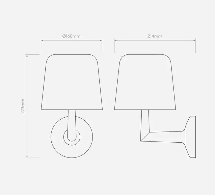 Applique murale, Ella Wall, noir mat, L16cm, H27,3cm - Astro