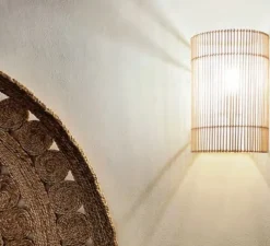 Applique murale, Elly A, bambou naturel, Ø20cm, H31cm - Ay Illuminate