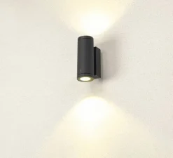 Applique murale, Enola S, noir, IP65, LED, dim, 3000-4000K, 700 lm, L6,8cm, H18cm - SLV