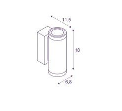 Applique murale, Enola S, noir, IP65, LED, dim, 3000-4000K, 700 lm, L6,8cm, H18cm - SLV