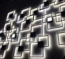 Applique|Plafonnier & Spot*Wever&Ducré Applique murale et plafonnier, Venn 2.0, , carré blanc,led, 2700K, L72,4cm, P72,4cm - noir