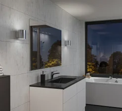 Applique murale, Evoke S, chrome, Ø10cm, H12cm - Herstal