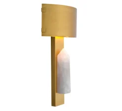 Applique murale, Evora, laiton antique, cristal de roche, L30cm, H50,5cm - Eichholtz