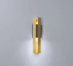 Applique*Tooy Applique murale, Excalibur, 559.41, , IP40, Ø12cm, H45cm - laiton brossé, noir texturé