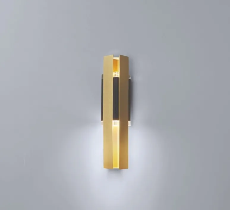 Applique*Tooy Applique murale, Excalibur, 559.41, , IP40, Ø12cm, H45cm - laiton brossé, noir texturé