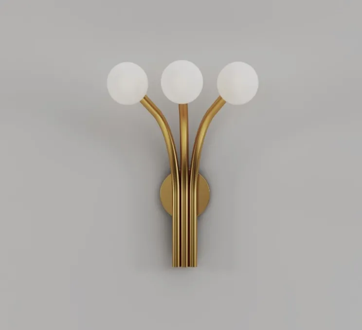 Applique murale, Fan 565, laiton brossé, L34cm, H46cm - Atelier Areti