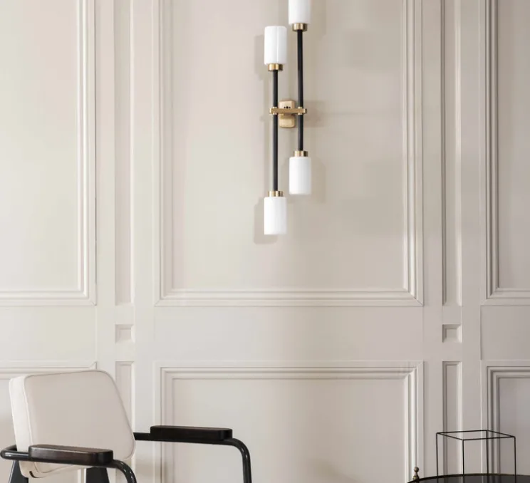 Applique murale, Farol right double, blanc, noir, LED, L7cm, H79cm - Bert Frank