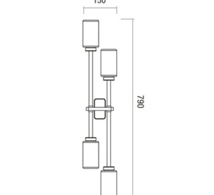Applique murale, Farol right double, blanc, noir, LED, L7cm, H79cm - Bert Frank