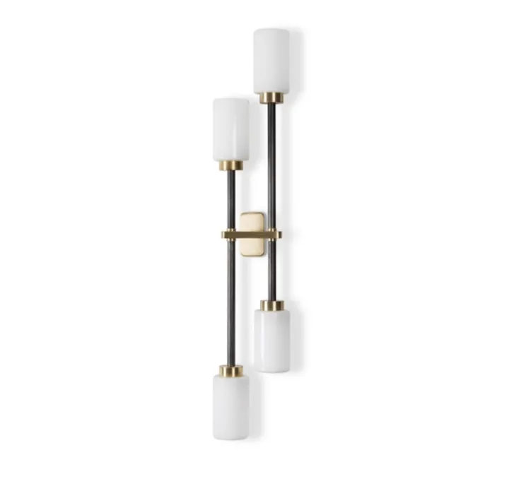 Applique murale, Farol right double, blanc, noir, LED, L7cm, H79cm - Bert Frank