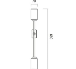 Applique murale, Farol single, gris fumé, laiton, noir, LED, L7cm, H66cm - Bert Frank