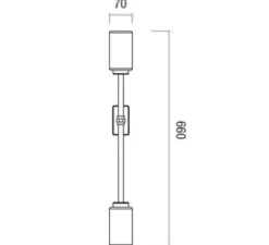 Applique*Bert frank Applique murale, Farol single, , LED, L7cm, H66cm - blanc, noir