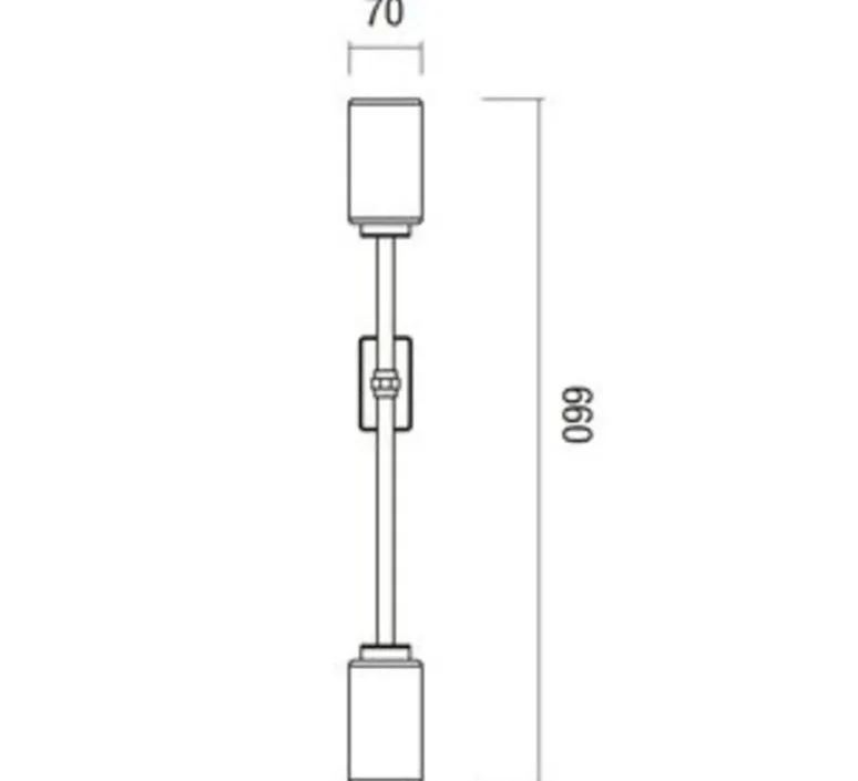 Applique*Bert frank Applique murale, Farol single, , LED, L7cm, H66cm - blanc, noir