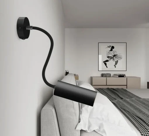 Applique murale, Fermaluce Flex, Tub-E14, noir mat, L8,3cm, H8,3cm - Creative Cables