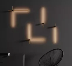 Applique*Wever&Ducré Applique murale, Finlin 1.0, , LED, 2700K, 350lm, L62cm, H2,6cm - Wever & Ducré noir et or