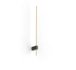 Applique murale, Finlin 1.0, noir et champagne, LED, dim, 2700K, 450 lm, L2,6cm, H62,3cm - Wever&Ducré