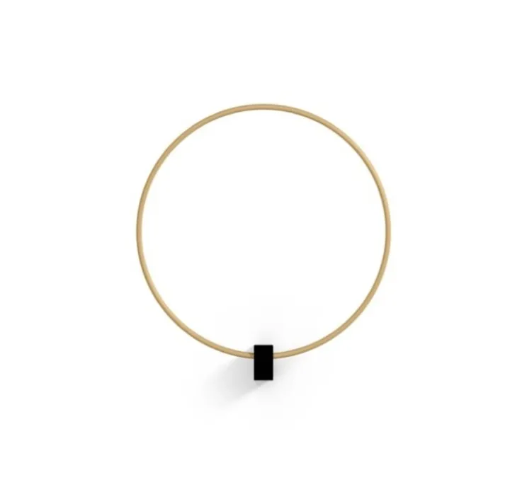 Applique murale, Finlin round 1.0, noir mat et champagne, LED, dim, 3000K, 1280 lm, L40cm, H5,2cm - Wever&Ducré