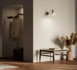 Applique*Il Fanale Applique murale, Fior Di Pizzo 17, , L18,5cm, H15,5cm - laiton vieilli, porcelaine blanche