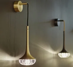 Applique murale, Fléa, laiton satiné, L15cm, H24,5cm - CVL