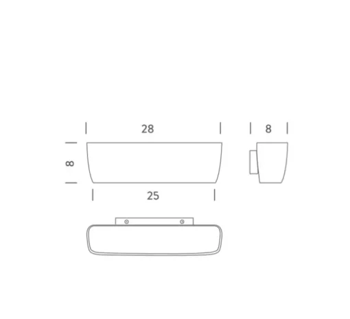 Applique murale, Flaca, blanc, LED, 3000K, 2000lm+1000lm, L28cm, H8cm - Nemo Lighting