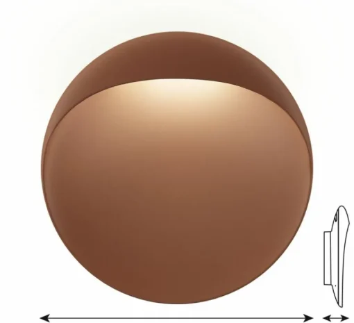 Applique*Louis Poulsen Applique murale, Flindt, , LED, dim, 2700K, 680 lm, L40cm, P40cm - corten