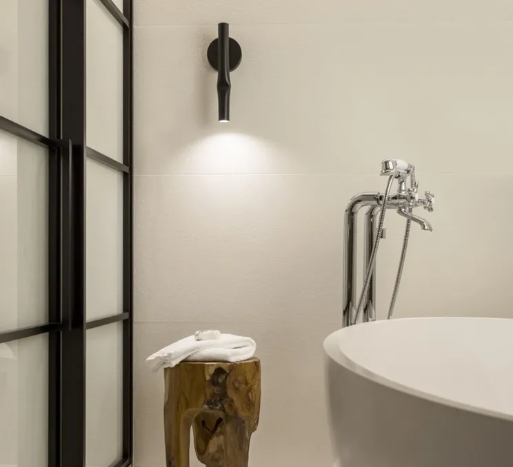 Applique murale, Flow, A-3730, noir mat, LED, 2700k, 565 lm, L11,6cm, H32cm - Estiluz