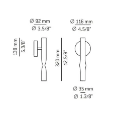 Applique*Estiluz Applique murale, Flow, A-3730, , LED, 2700k, 565 lm, L11,6cm, H32cm - or satiné