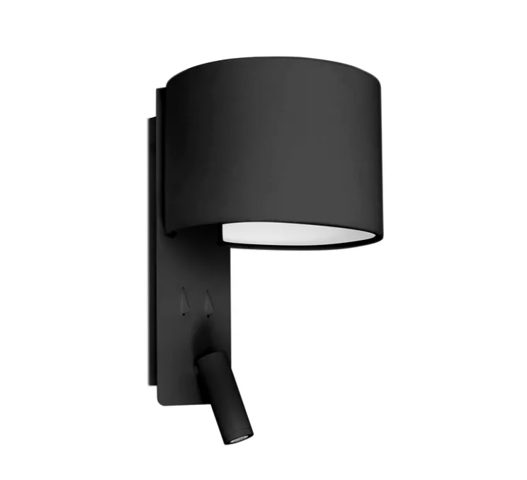 Applique murale, Fold, liseuse, noir, LED, 2700K, 200lm, L20cm, H30cm - FARO