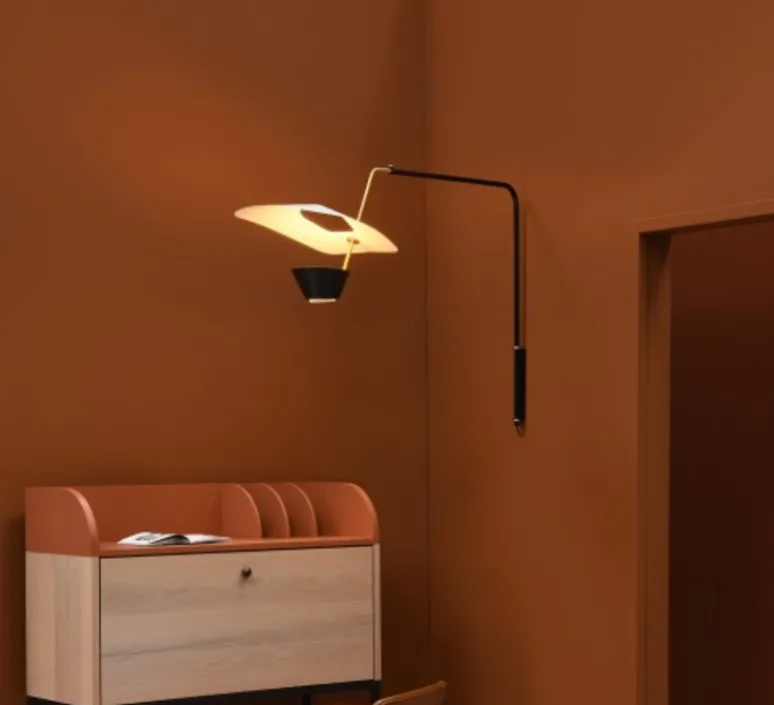 Applique*Sammode Applique murale, G25, dimmable, , Ø83cm, H164cm - Pierre Guariche noir et blanc