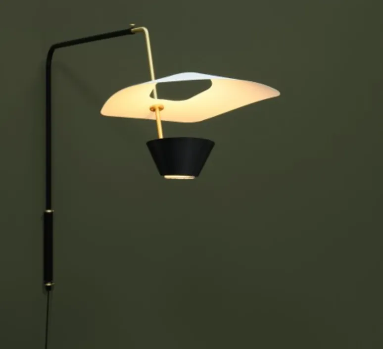 Applique*Sammode Applique murale, G25, dimmable, , Ø83cm, H164cm - Pierre Guariche noir et blanc