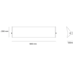 Applique*Sammode Applique murale, G3 triple, , LED, 2700k, 1500lm, L93cm, H20cm - noir