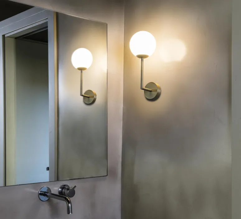 Applique*Faro Applique murale, Gala, , IP44, L11,5cm, H32cm - laiton, verre opalin